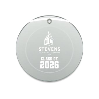 Jardine Stevens Institute of Technology Ducks 3.25" Class of 2026 Round Glass Ornament