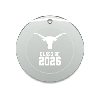 Jardine Texas Longhorns 3.25" Class of 2026 Round Glass Ornament