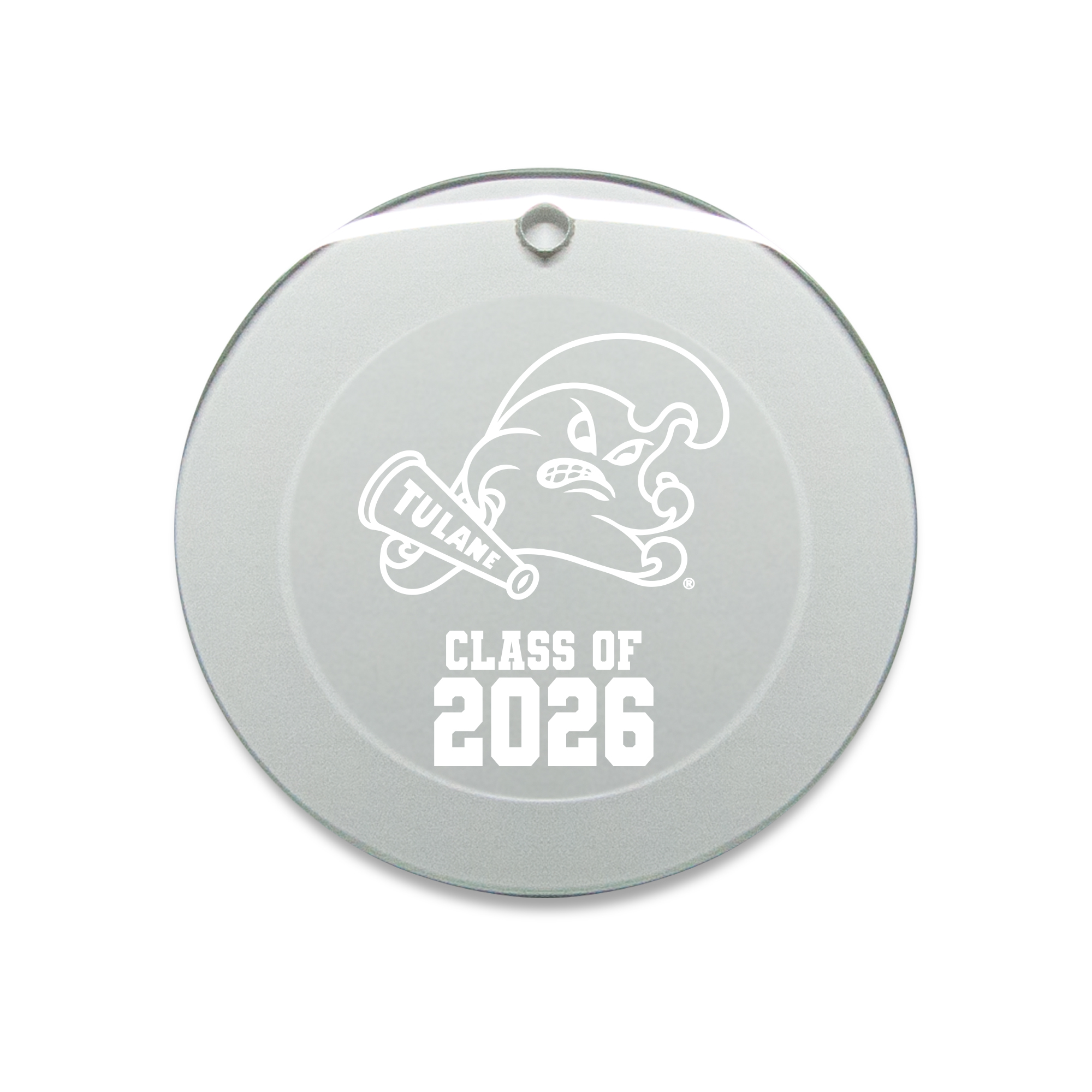 Jardine Tulane Green Wave 3.25" Class of 2026 Round Glass Ornament