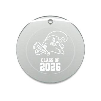 Jardine Tulane Green Wave 3.25" Class of 2026 Round Glass Ornament