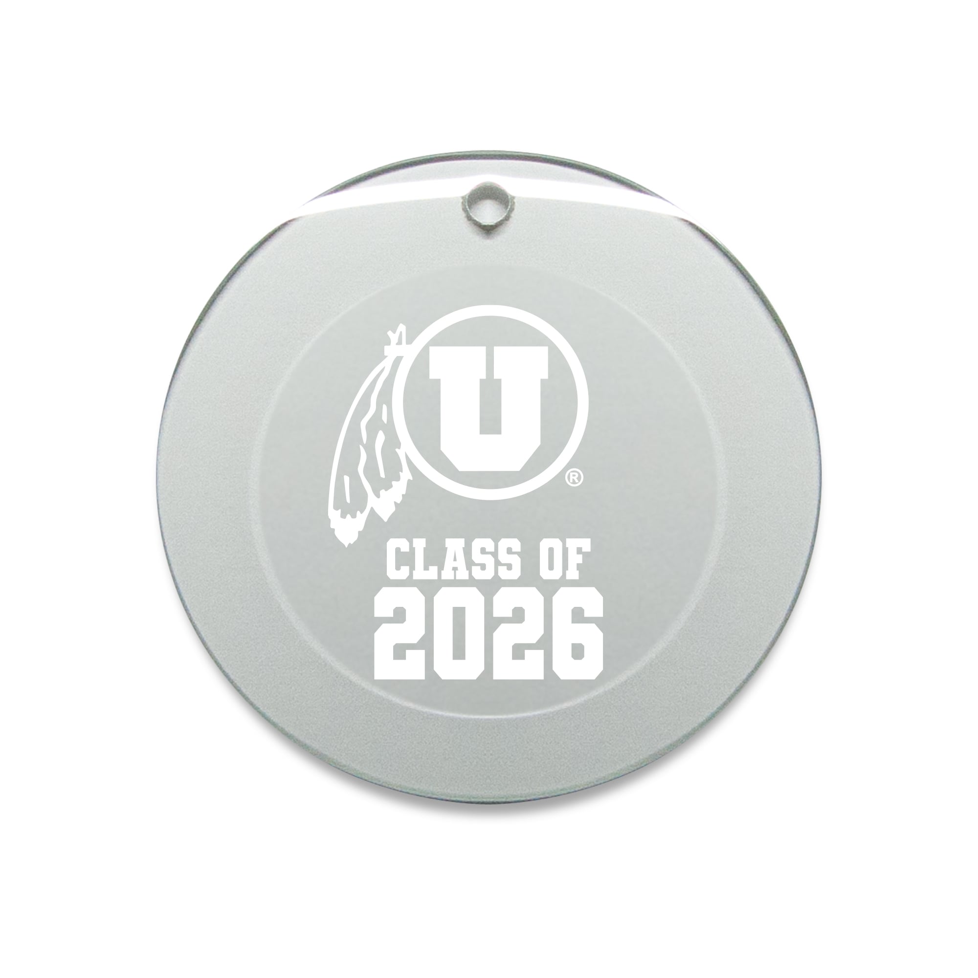 Jardine Utah Utes 3.25" Class of 2026 Round Glass Ornament