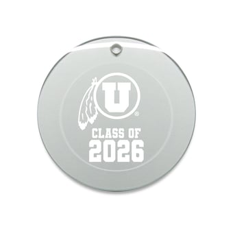 Jardine Utah Utes 3.25" Class of 2026 Round Glass Ornament