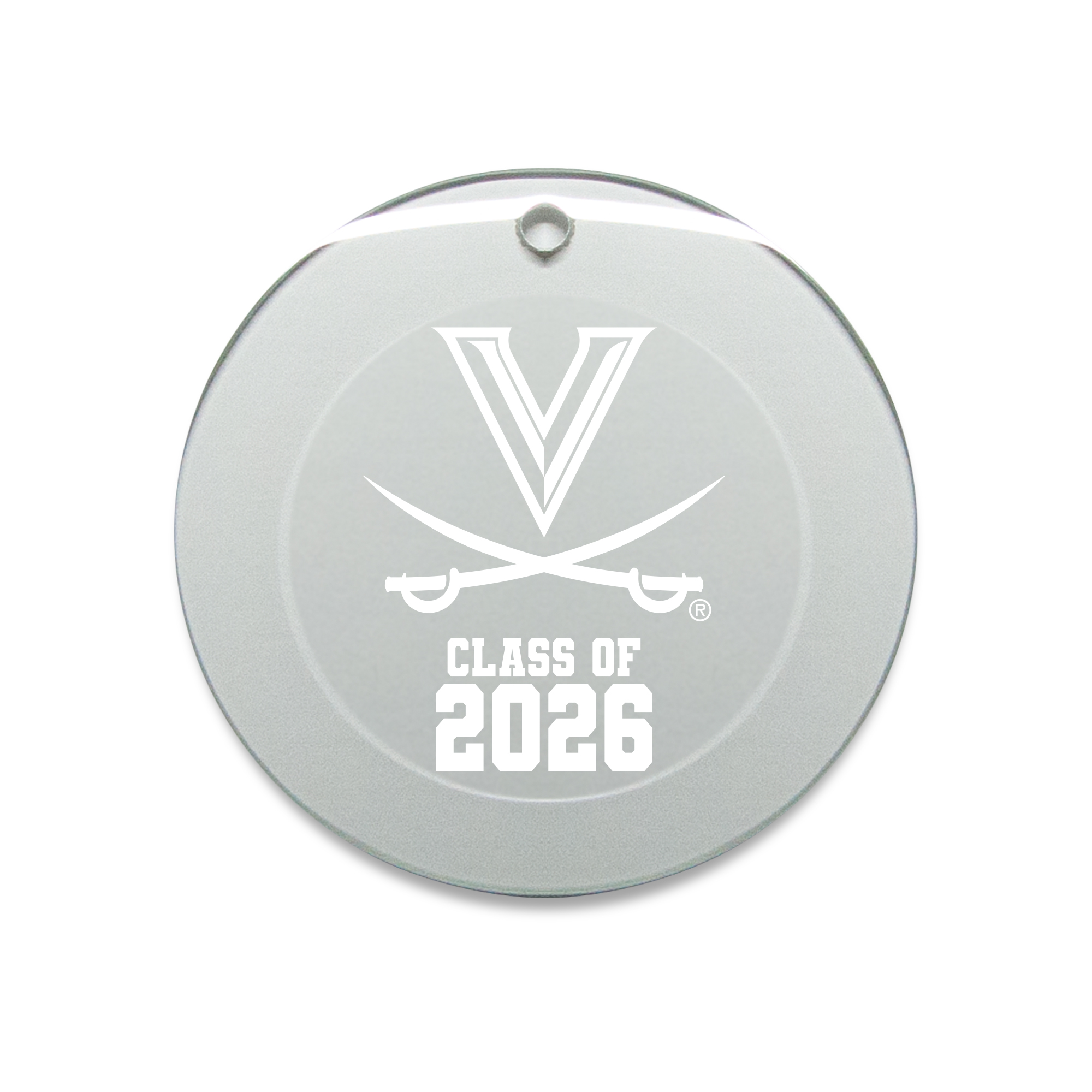 Jardine Virginia Cavaliers 3.25" Class of 2026 Round Glass Ornament