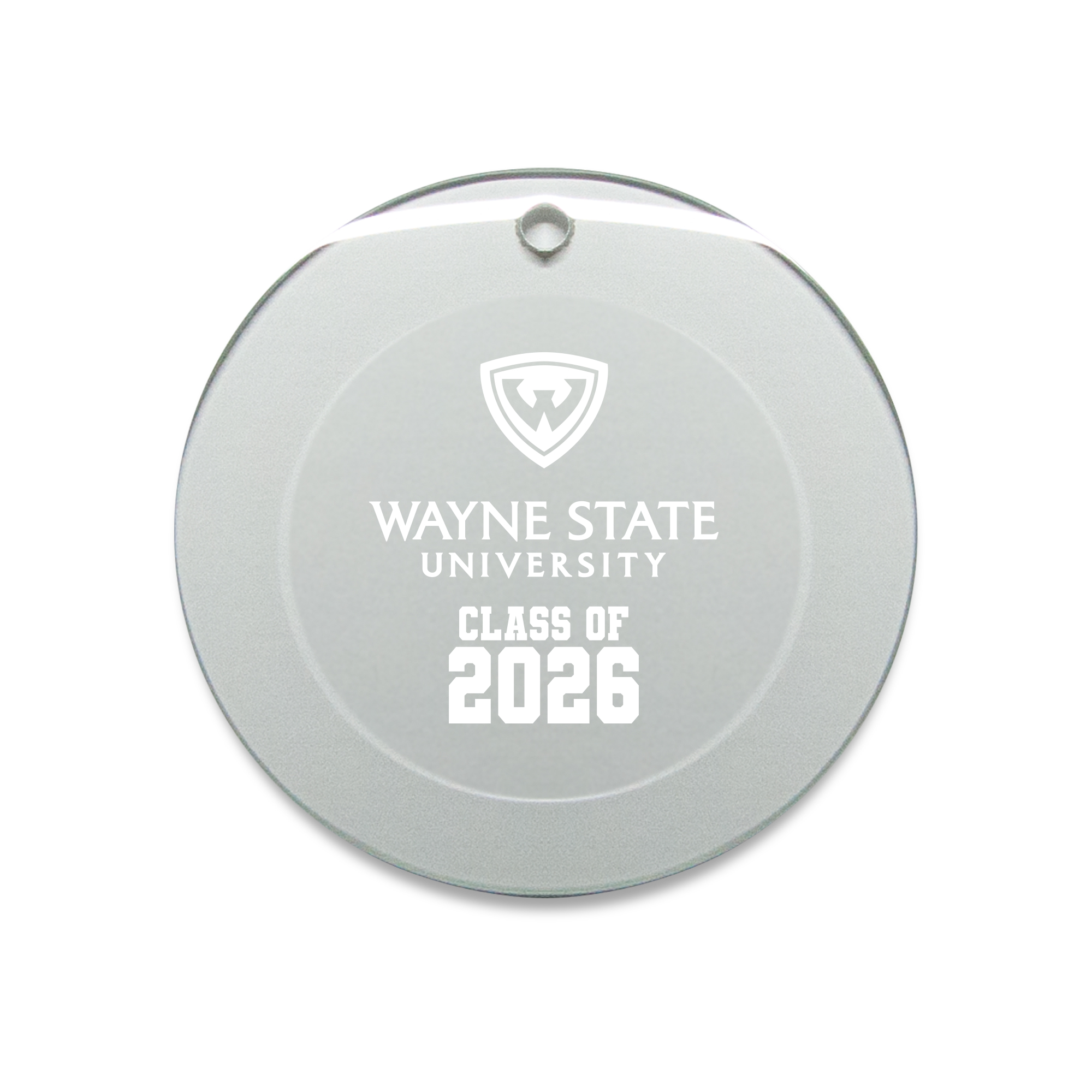 Jardine Wayne State Warriors 3.25" Class of 2026 Round Glass Ornament