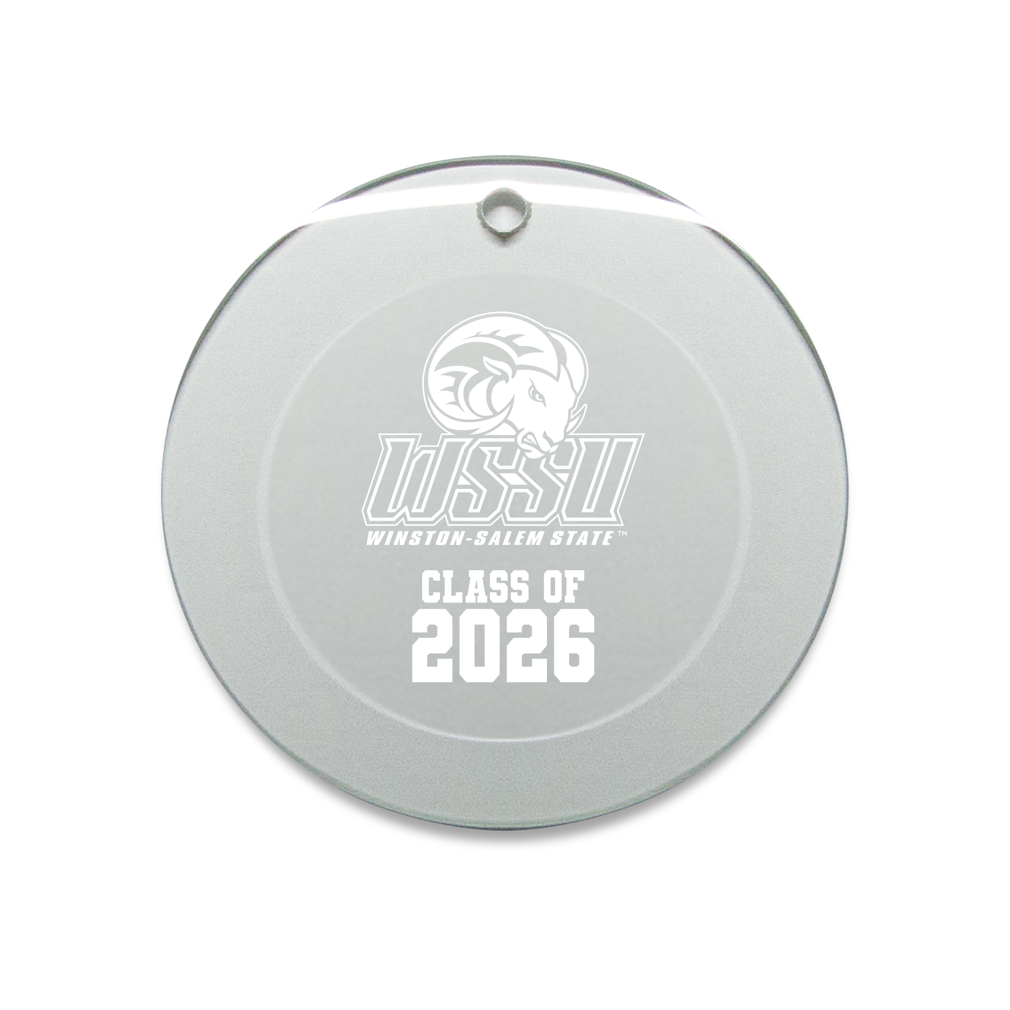 Jardine Winston-Salem State Rams 3.25" Class of 2026 Round Glass Ornament