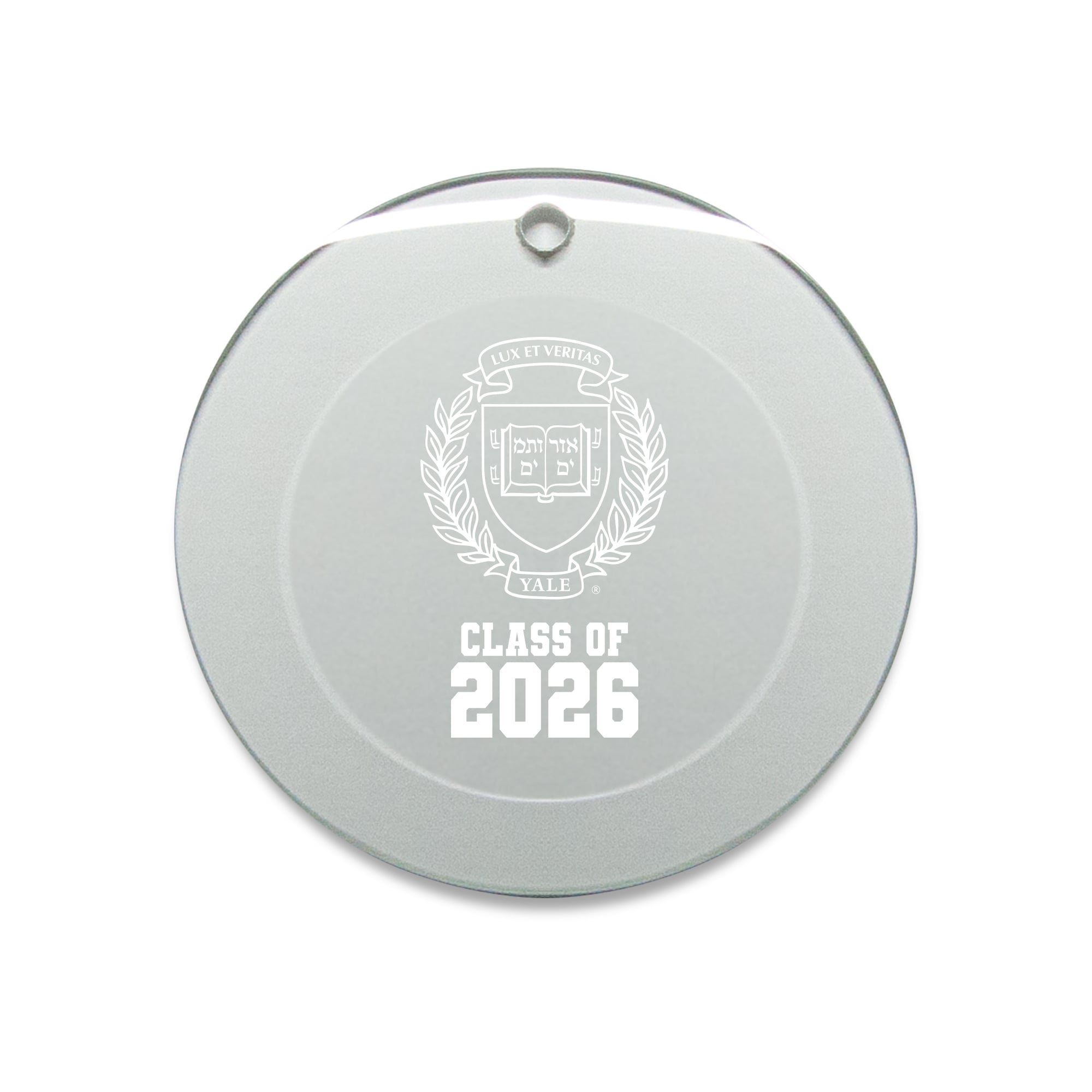 Jardine Yale Bulldogs 3.25" Class of 2026 Round Glass Ornament