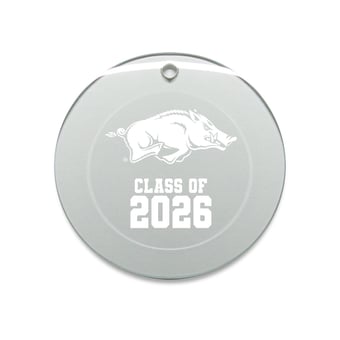 Jardine Arkansas Razorbacks 3.25" Class of 2026 Round Glass Ornament