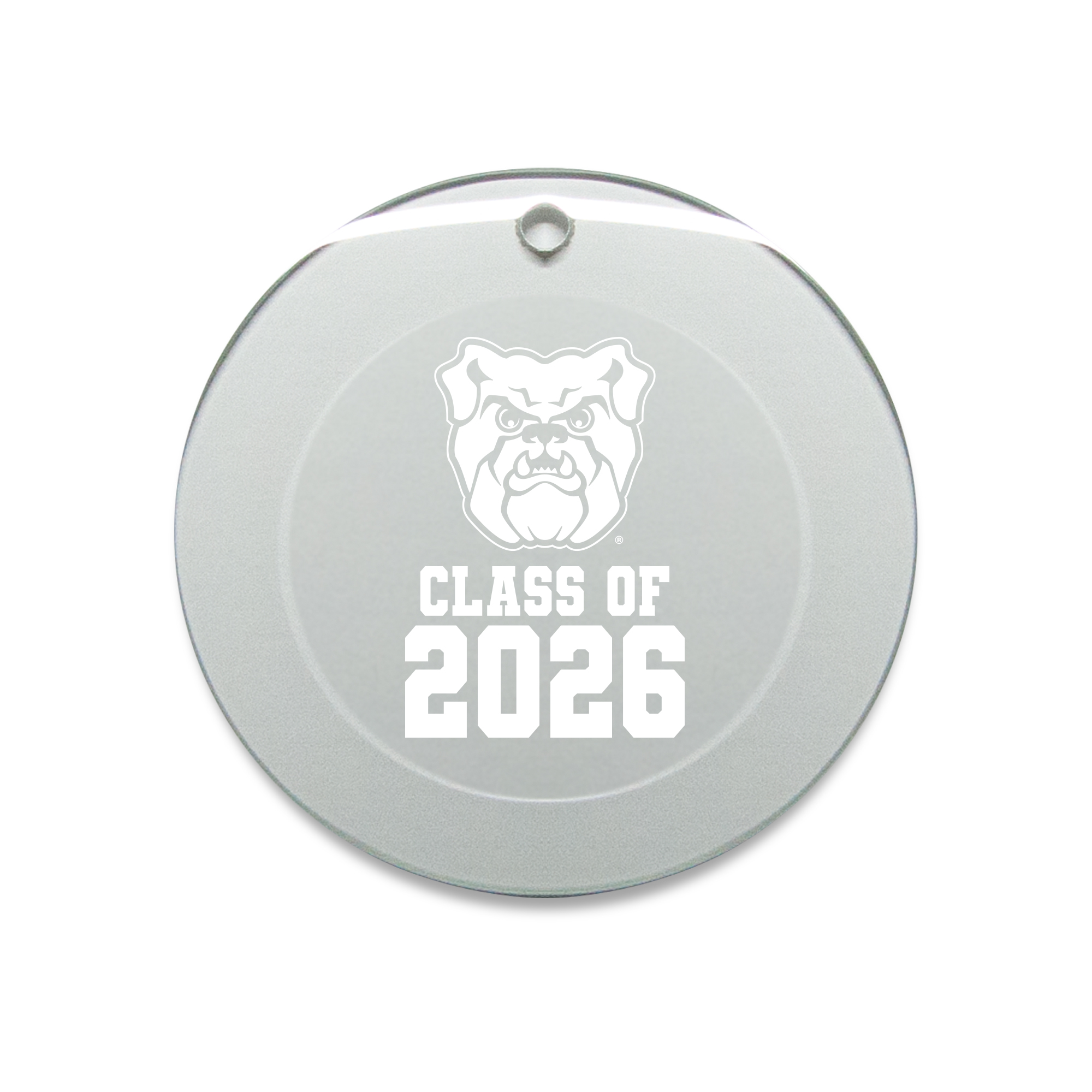 Jardine Butler Bulldogs 3.25" Class of 2026 Round Glass Ornament