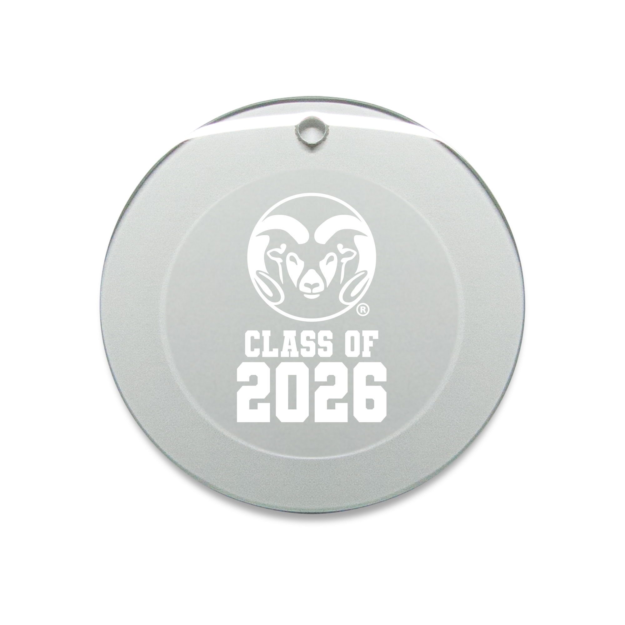 Jardine Colorado State Rams 3.25" Class of 2026 Round Glass Ornament