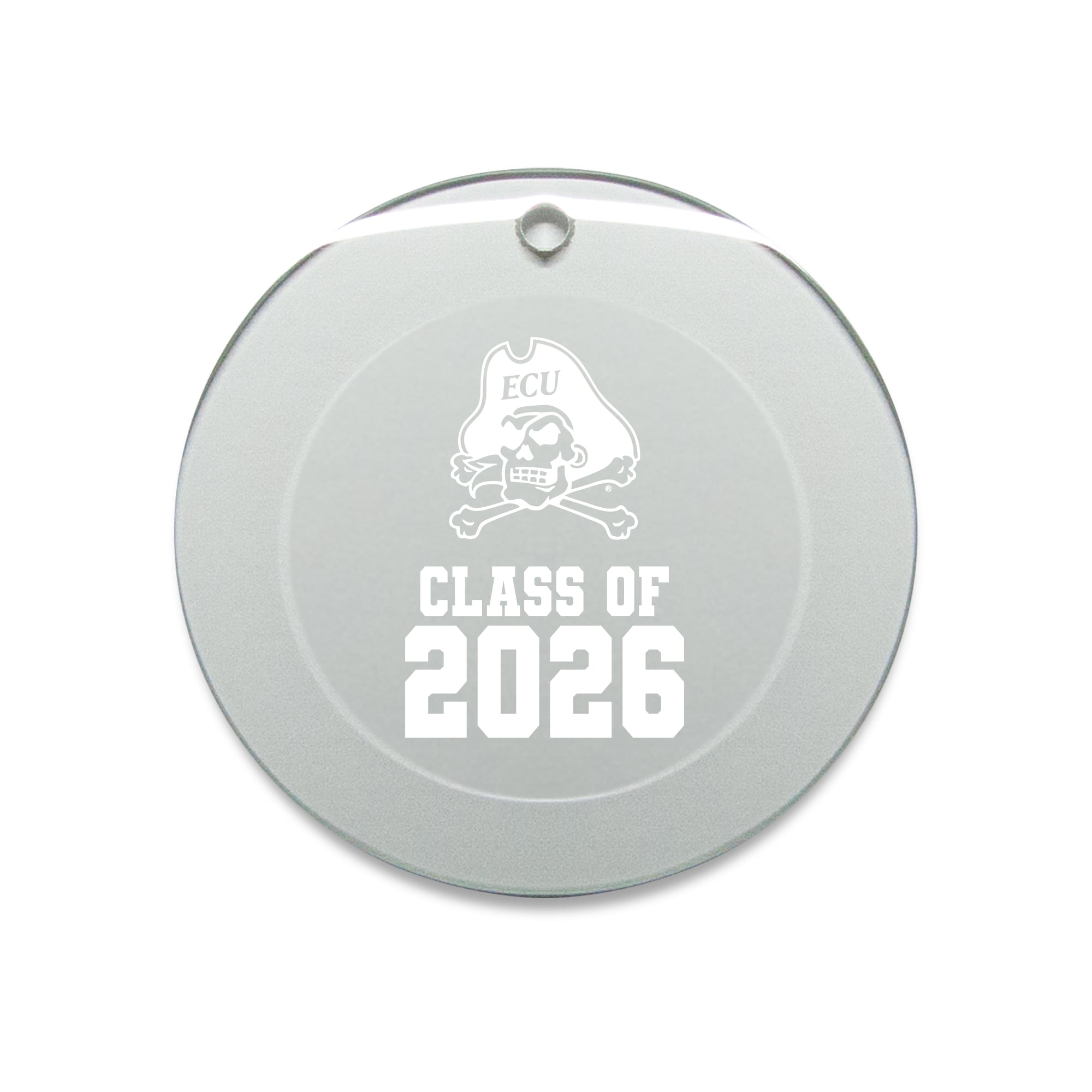 Jardine ECU Pirates 3.25" Class of 2026 Round Glass Ornament