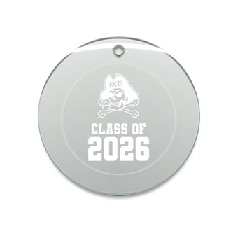 Jardine ECU Pirates 3.25" Class of 2026 Round Glass Ornament