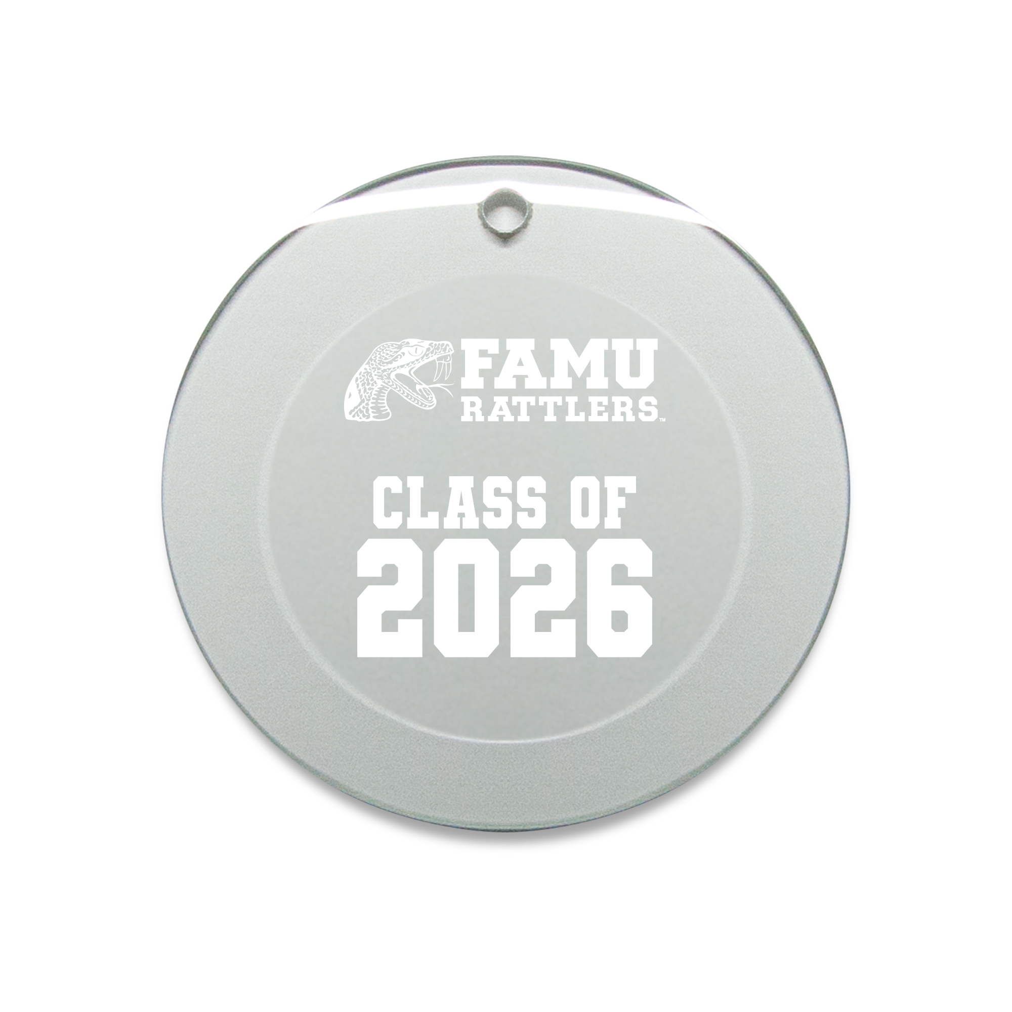 Jardine Florida A&M Rattlers 3.25" Class of 2026 Round Glass Ornament