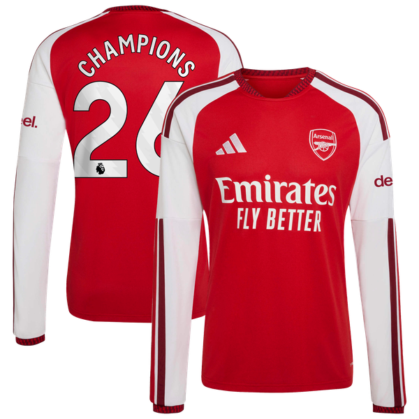 Maillot Domicile manches longues Arsenal adidas 2025-27 avec flocage Champions 26