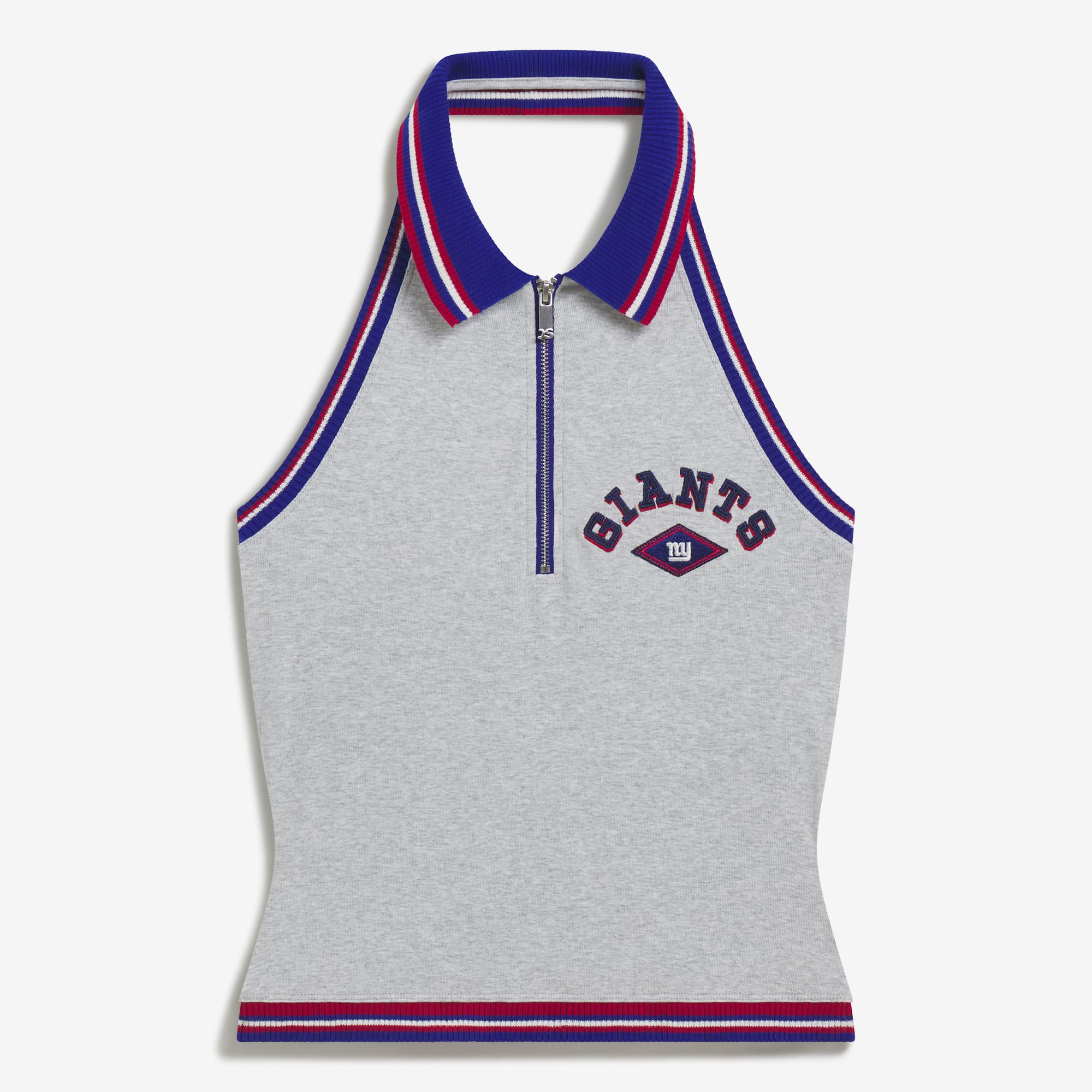 Women's Heather Gray New York Giants Collared Halter Top