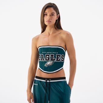 Women's Midnight Green Philadelphia Eagles Shiny Strapless Corset