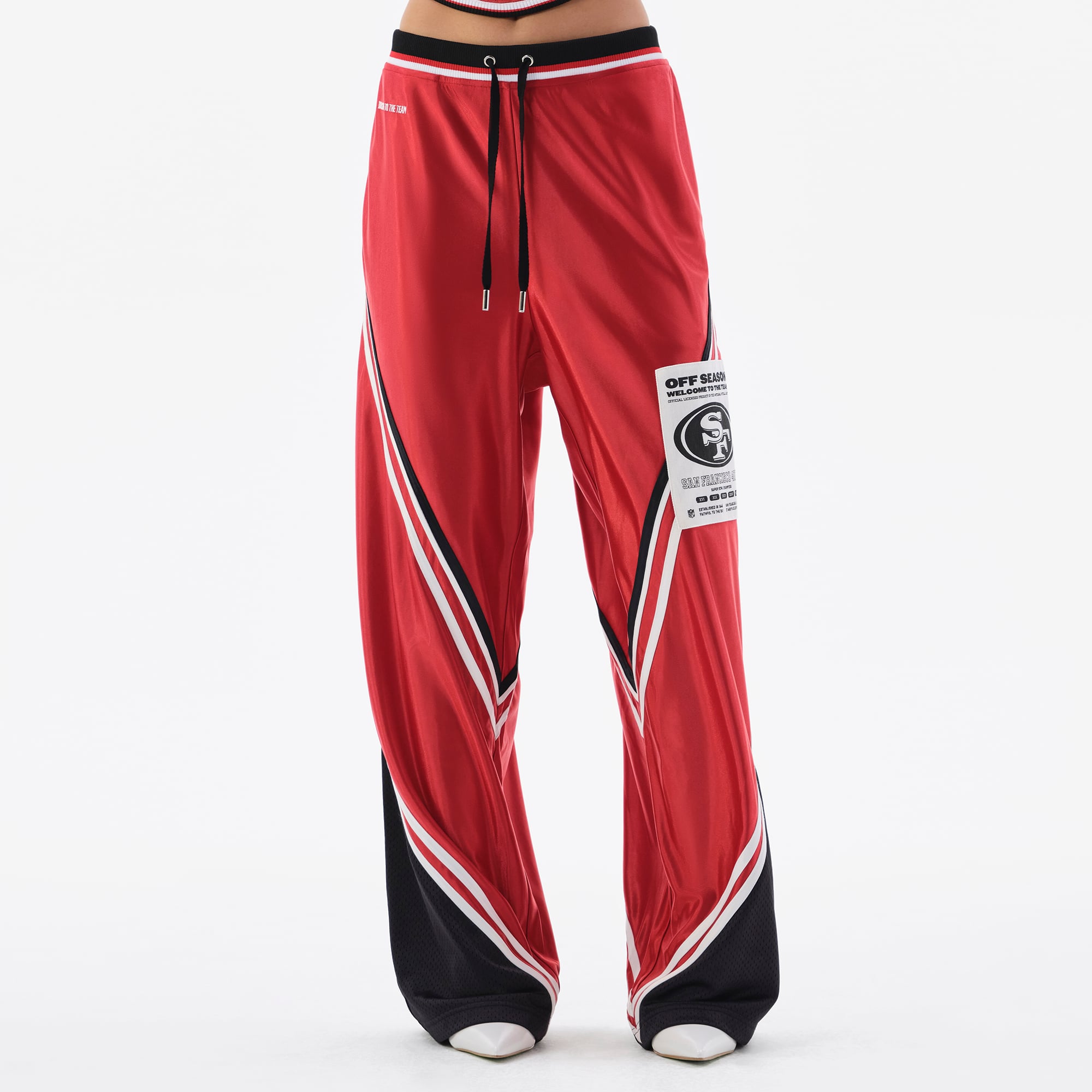 Pantalon de survêtement à chevrons brillants écarlates pour femmes des 49ers de San Francisco