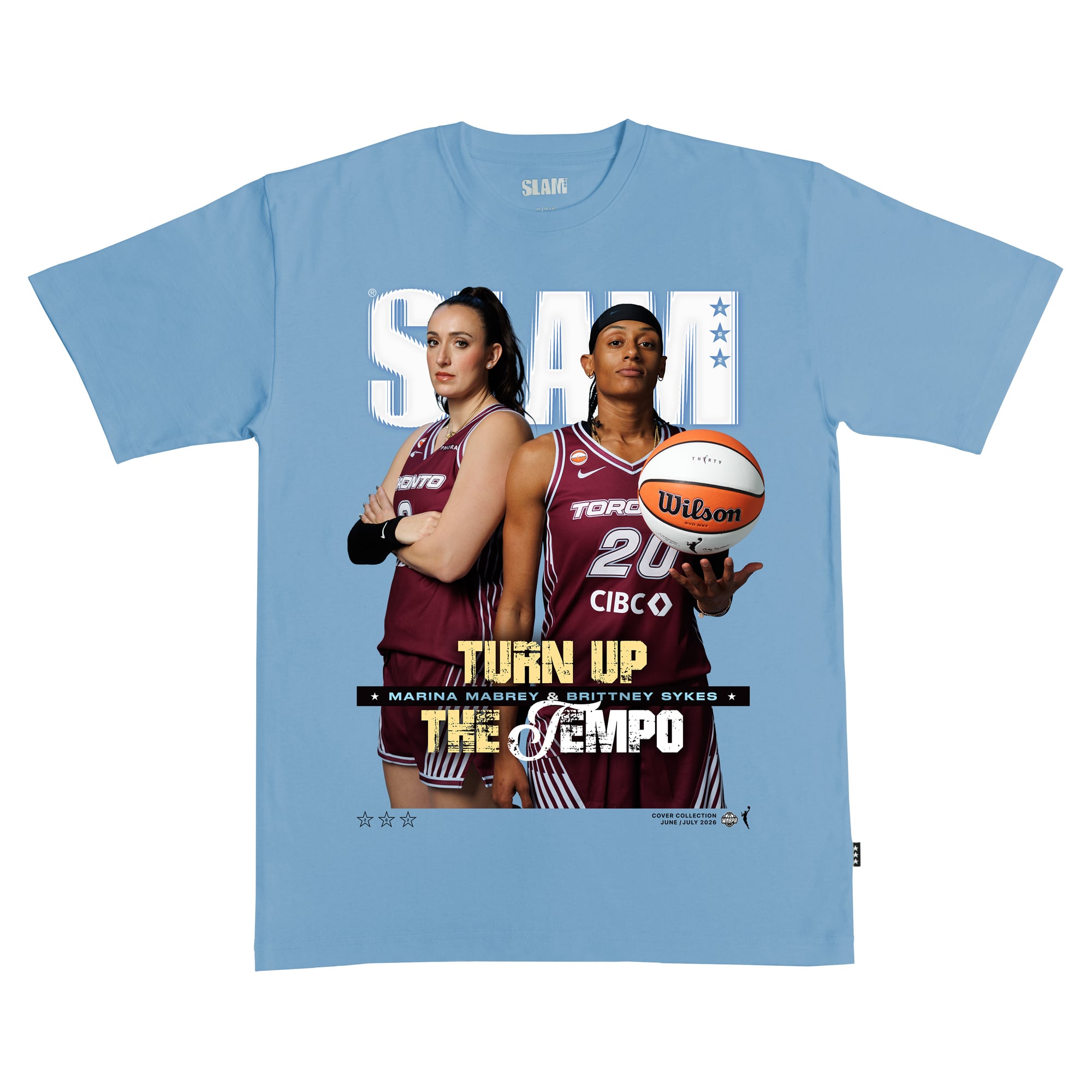 Unisex SLAM Brittney Sykes & Marina Mabrey Hydrogen Blue Toronto Tempo Cover T-Shirt