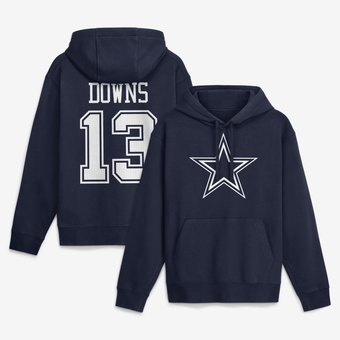 Men's Nike Caleb Downs Navy Dallas Cowboys Name & Number Hoodie