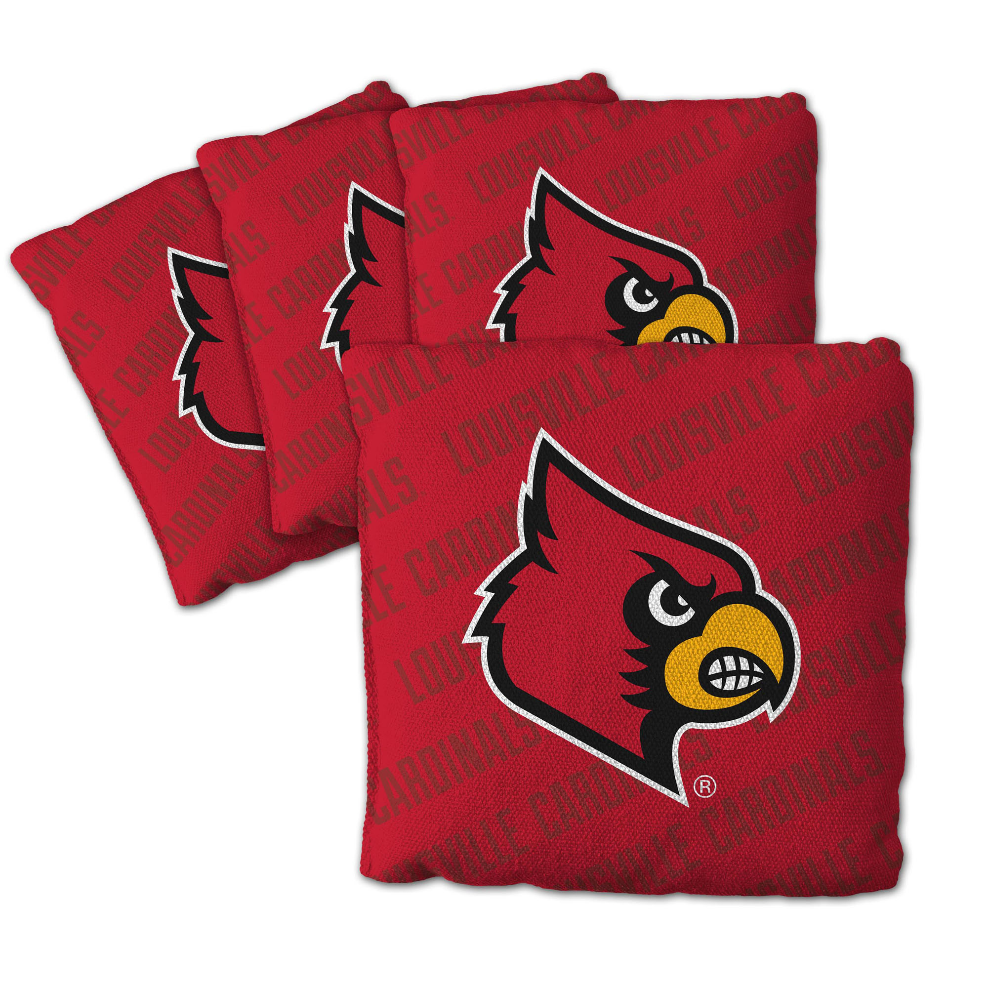 Fanpoint Louisville Cardinals Four-Piece Cornhole Bag Set