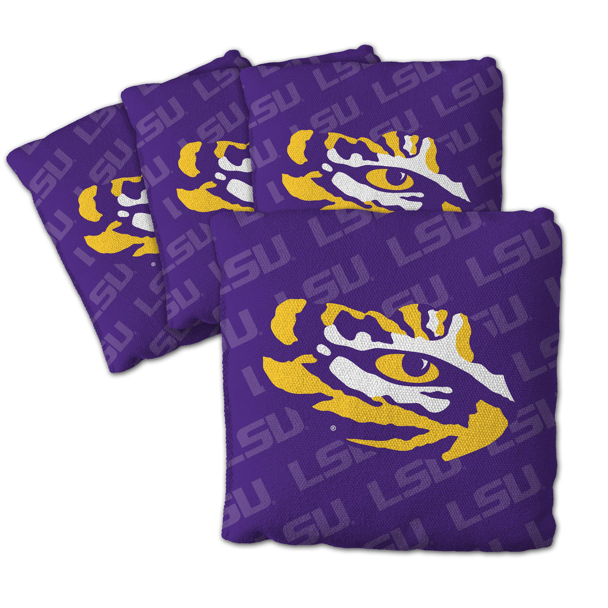 Fanpoint LSU Tigers Four-Piece Cornhole Bag Set