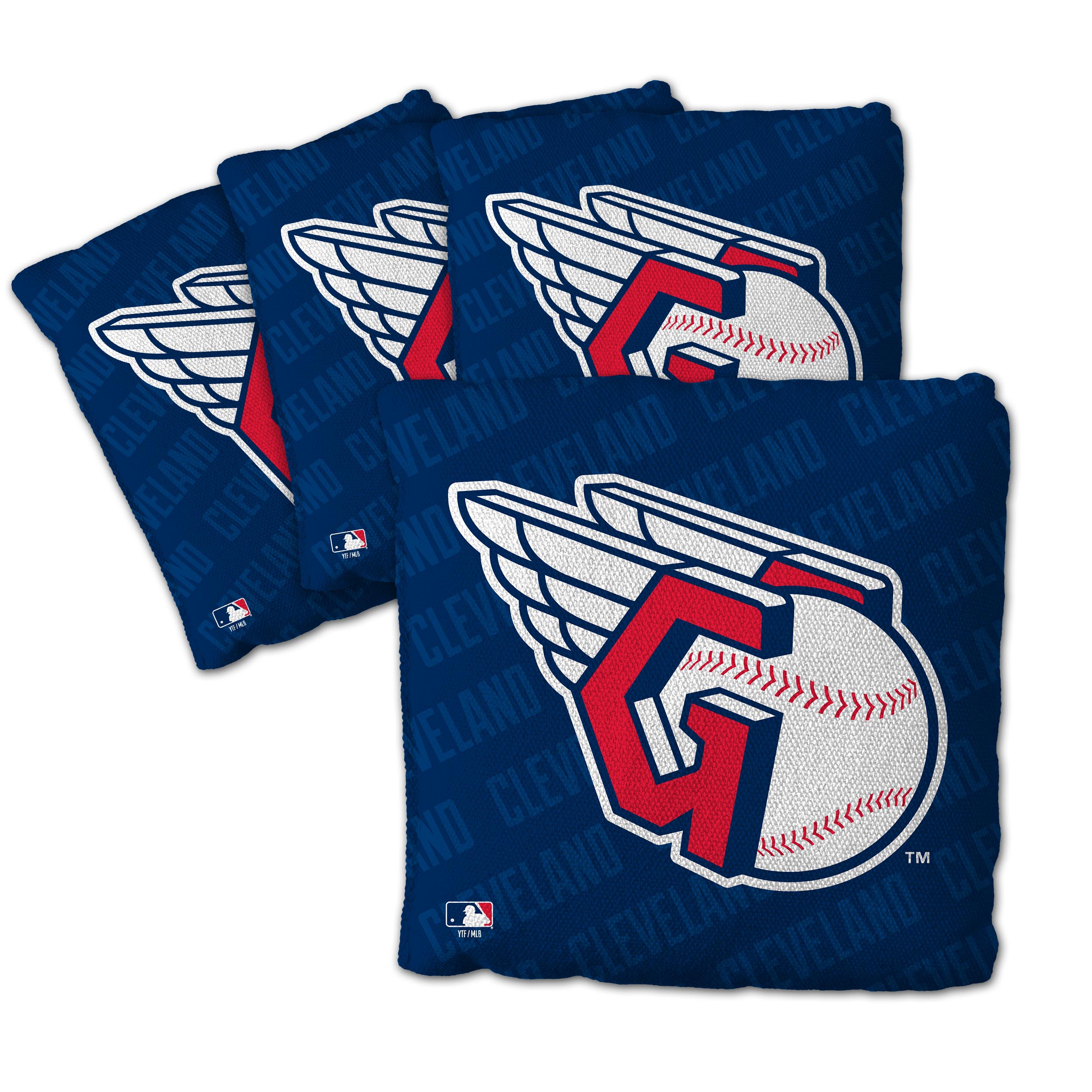 Fanpoint Cleveland Guardians Four-Piece Cornhole Bag Set