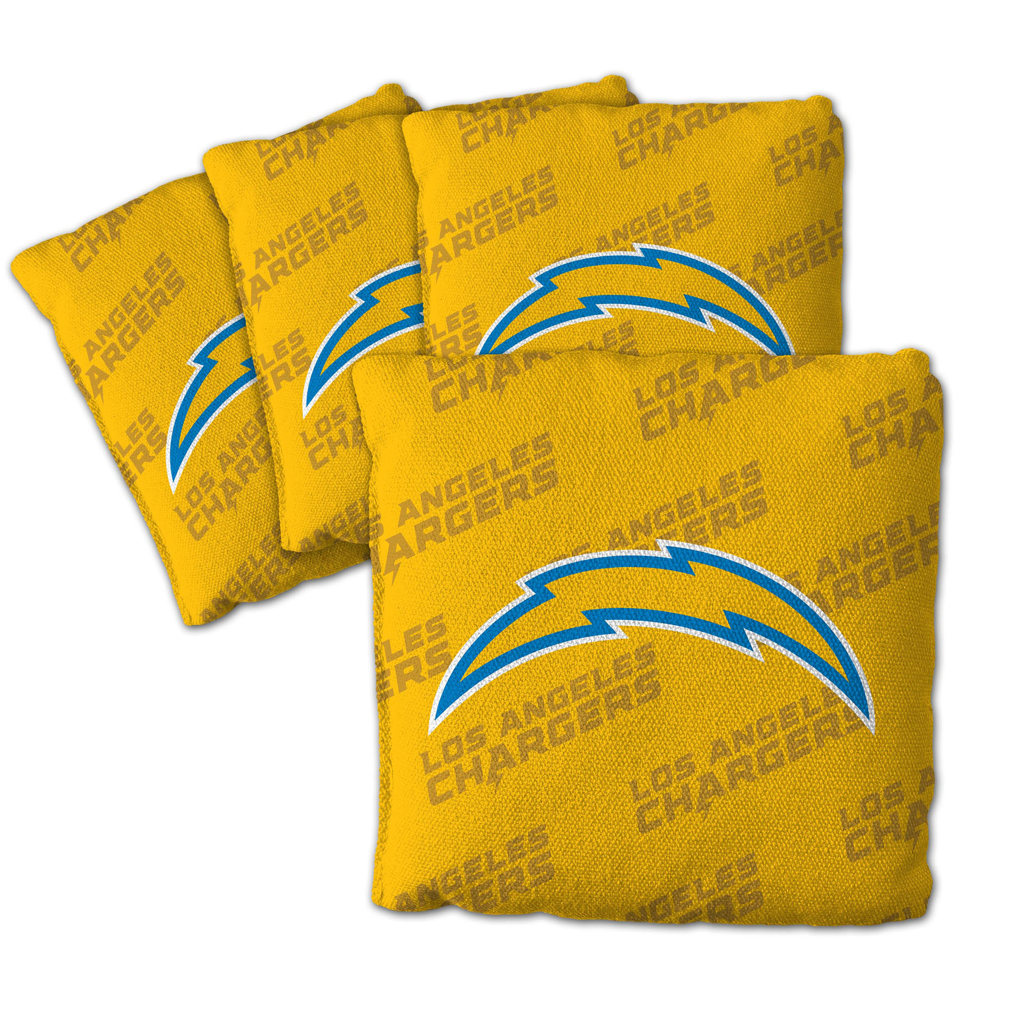 Fanpoint Los Angeles Chargers Four-Piece Cornhole Bag Set