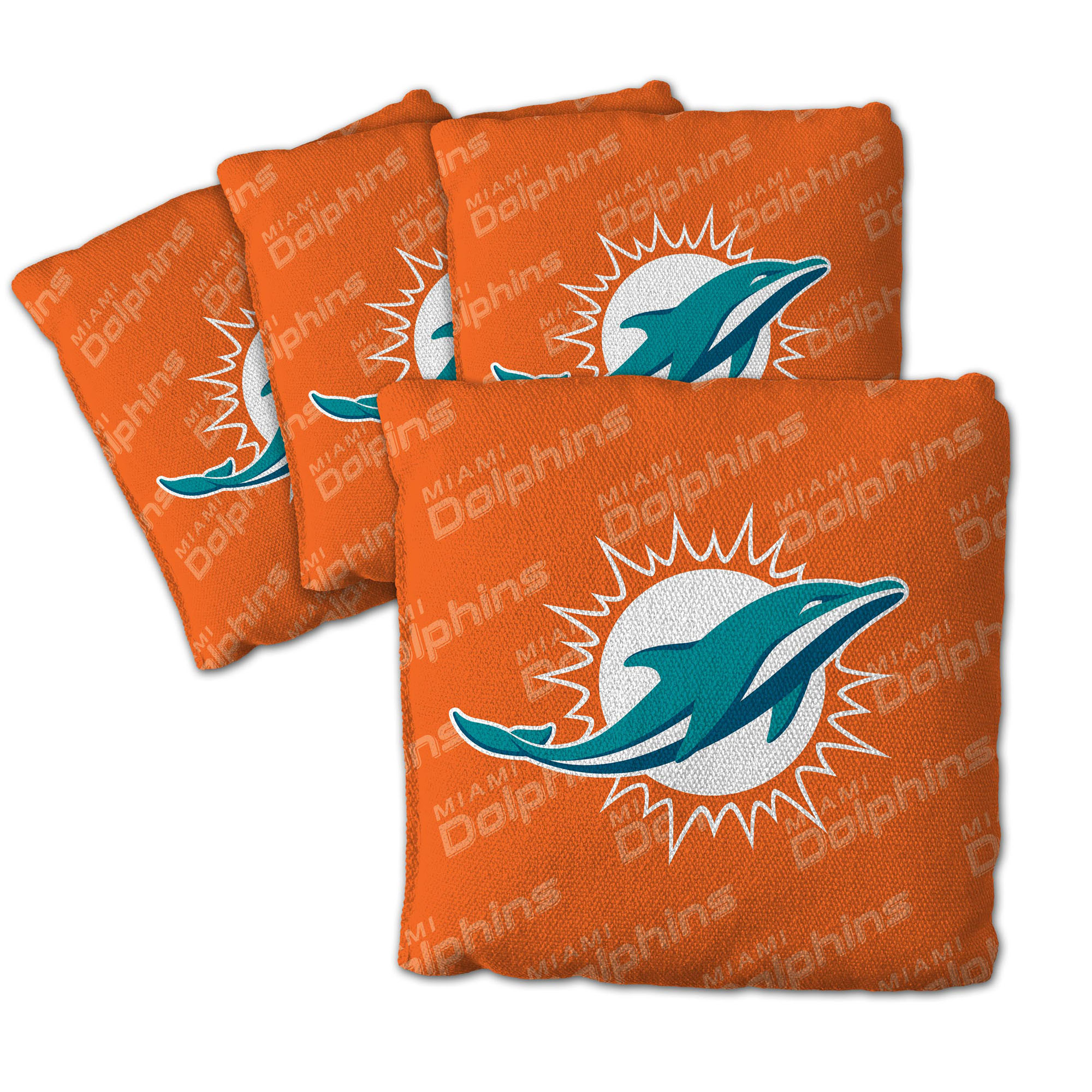 Fanpoint Miami Dolphins Four-Piece Cornhole Bag Set