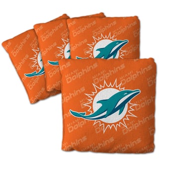 Fanpoint Miami Dolphins Four-Piece Cornhole Bag Set