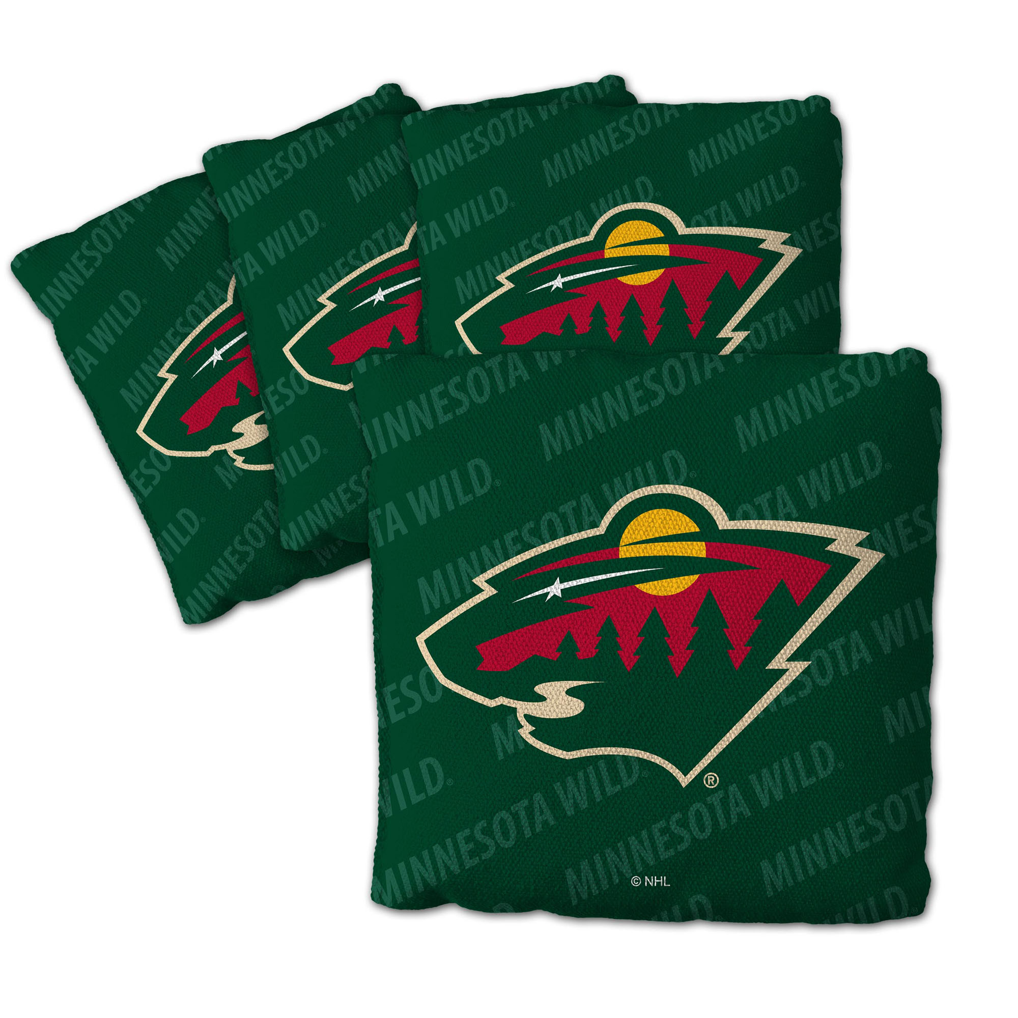 Fanpoint Minnesota Wild Four-Piece Cornhole Bag Set