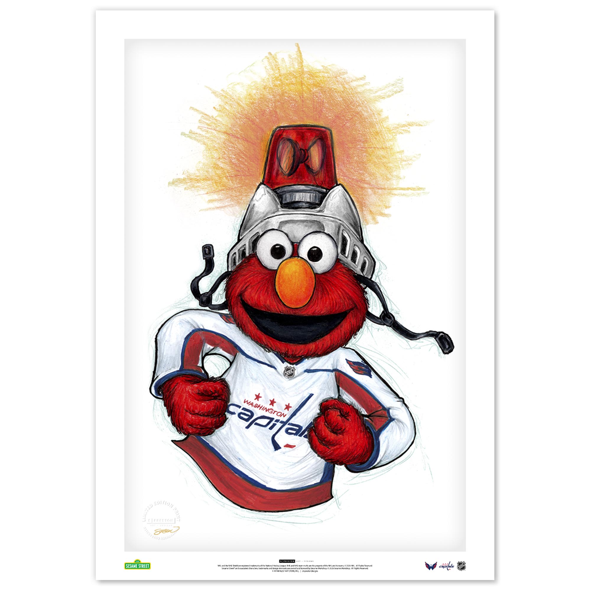 Elmo Washington Capitals 24" x 36" Sesame Street Limited Edition Fine Art Print
