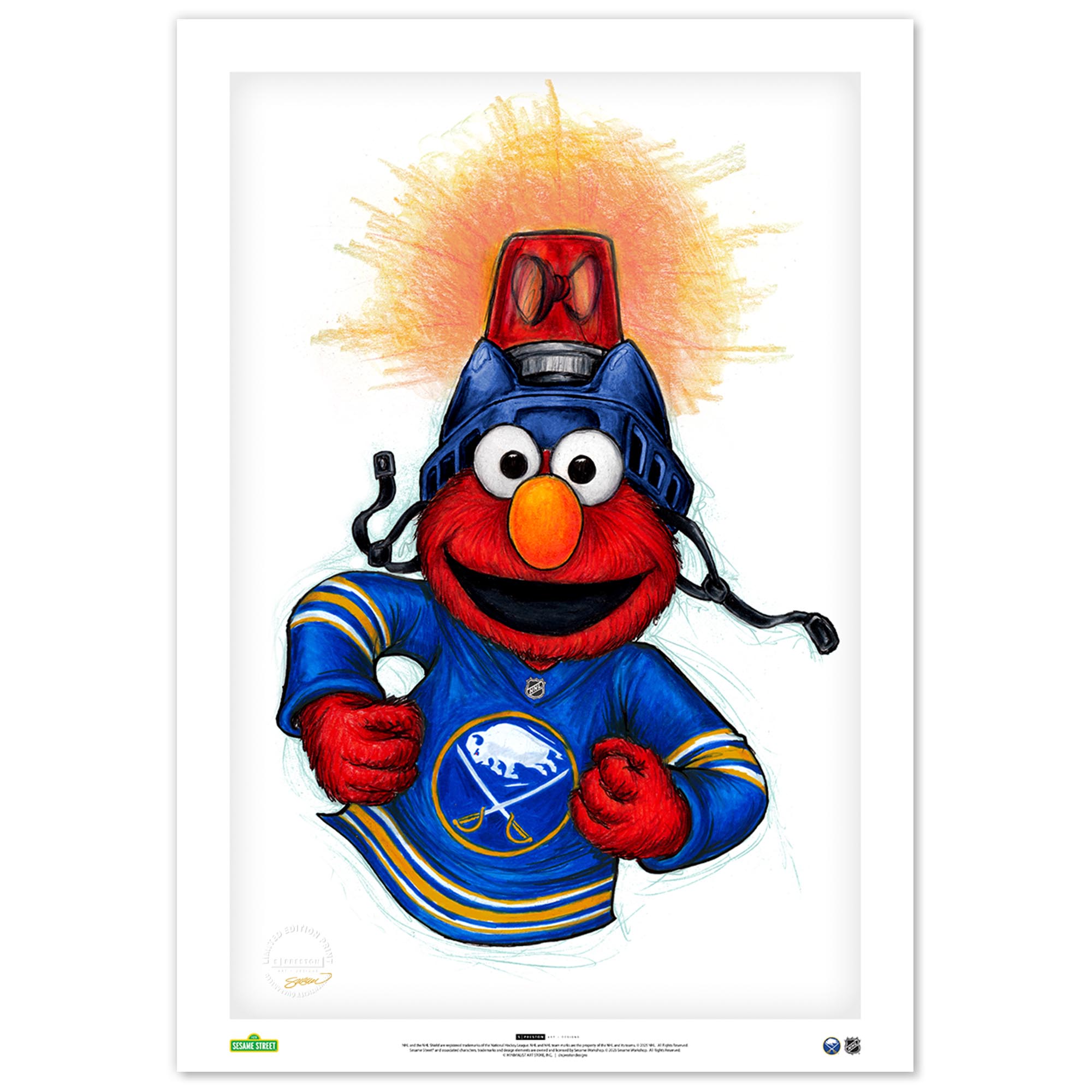 Elmo Buffalo Sabres 24" x 36" Sesame Street Limited Edition Fine Art Print