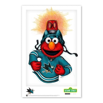 Elmo San Jose Sharks 11" x 17" Sesame Street Poster Print