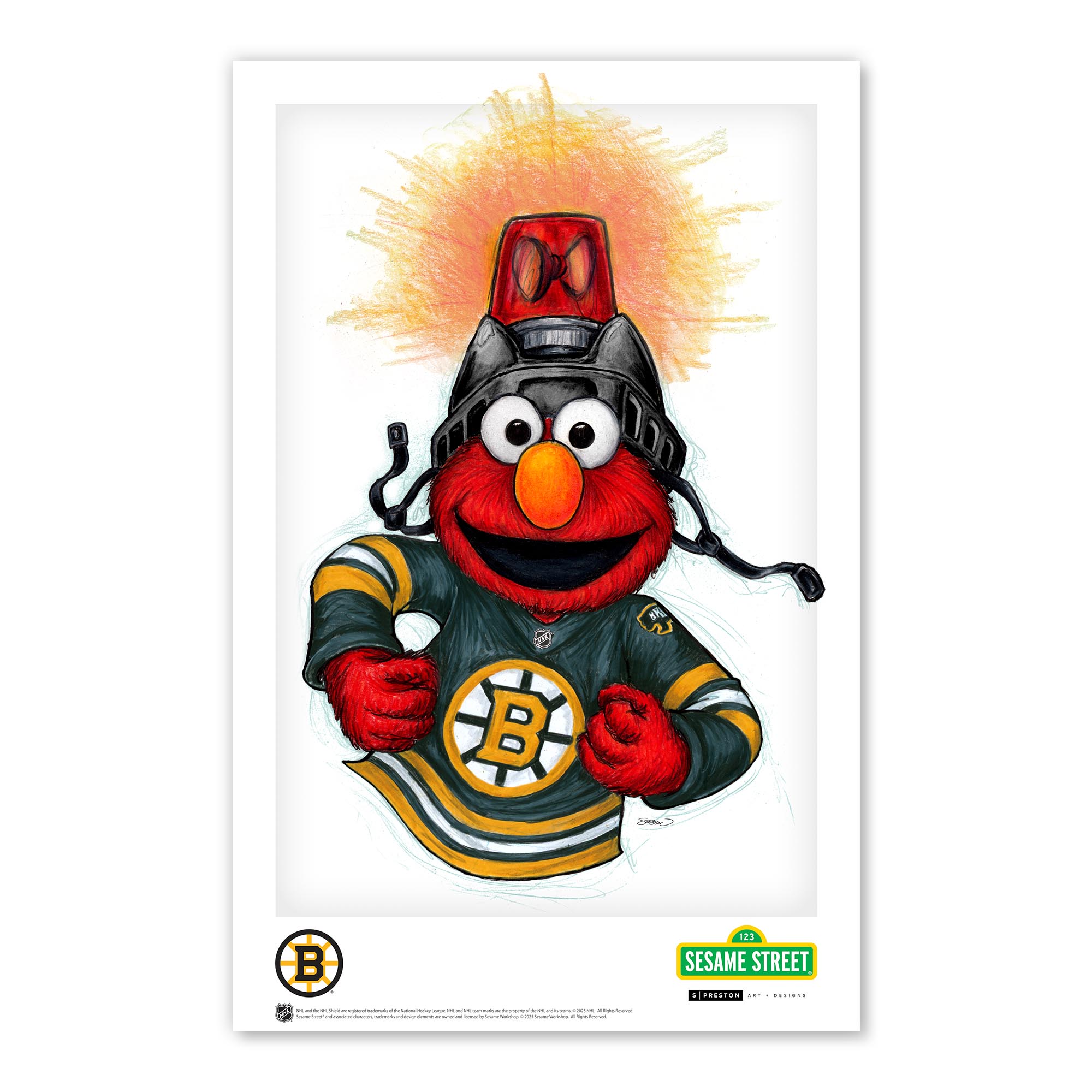 Elmo Boston Bruins 11" x 17" Sesame Street Poster Print