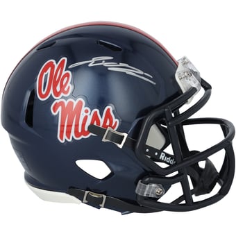 Jaxson Dart Ole Miss Rebels Autographed Riddell Navy Speed Mini Helmet