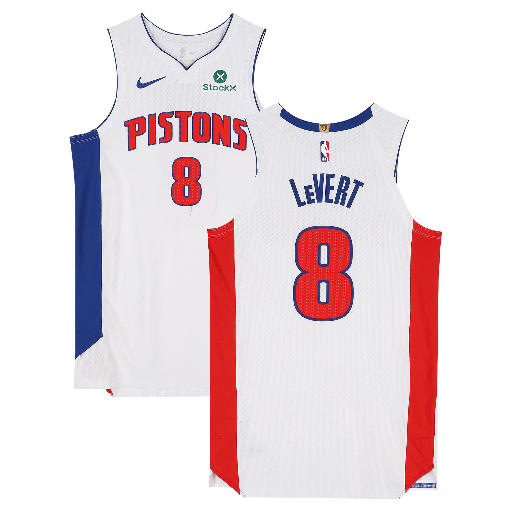 Caris LeVert Detroit Pistons Game-Used #8 White Nike Jersey vs. vs. Orlando Magic on April 19 and 22, 2026 - Size 48+4