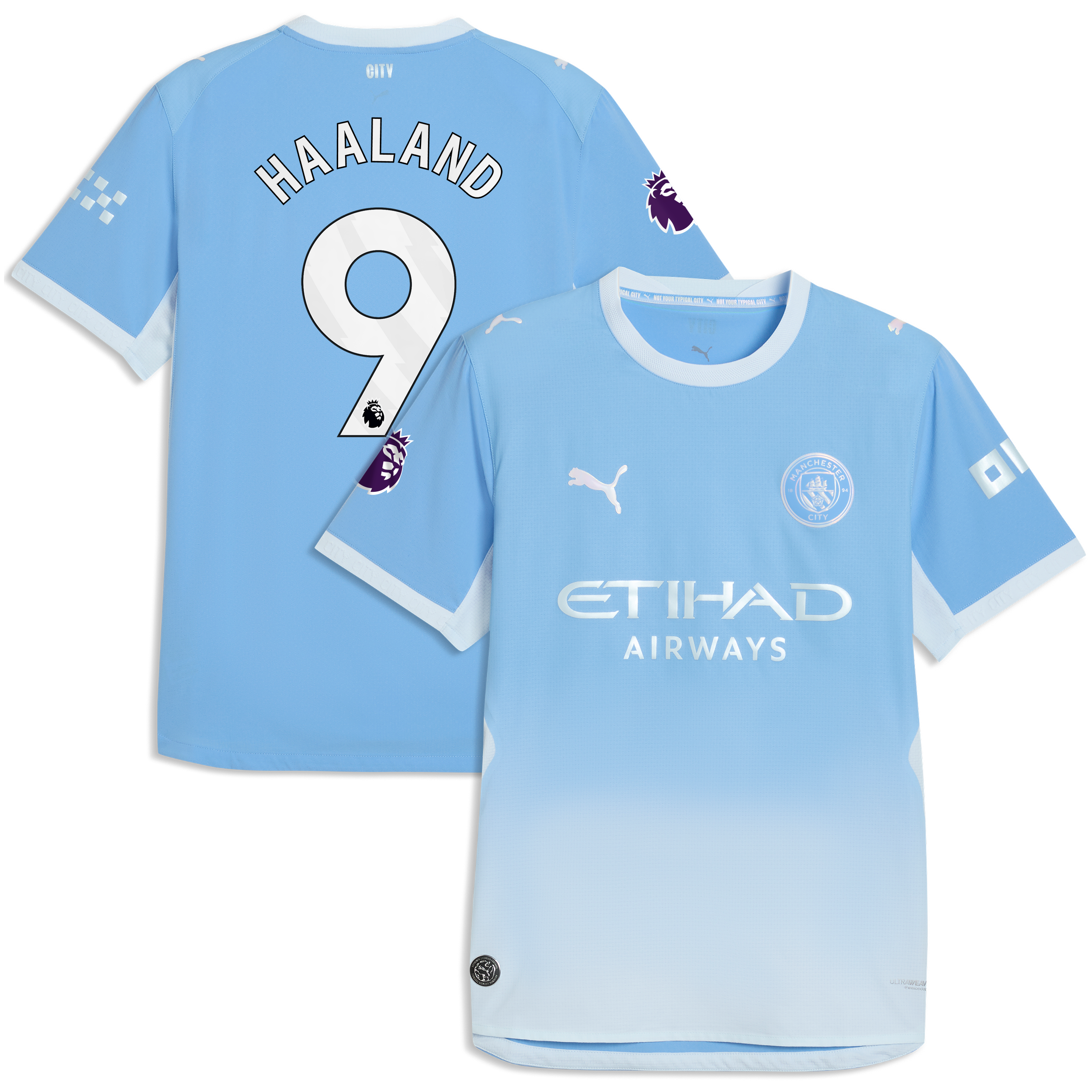 Men's Puma Erling Haaland Light Blue Manchester City 2026/27 Home On-Field Authentic Jersey