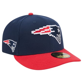 Men's New Era Navy/Red New England Patriots Pixel Curved 59FIFTY Fitted Hat