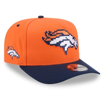 Men's New Era Orange Denver Broncos Pixel A-Frame 9FIFTY Snapback Hat