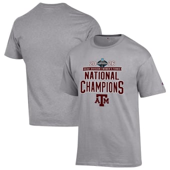Unisex Champion  Gray Texas A&M Aggies 2026 NCAA Women's Tennis National Champions T-Shirt