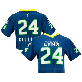 Women's FISLL Napheesa Collier Navy Minnesota Lynx Cropped Football Jersey