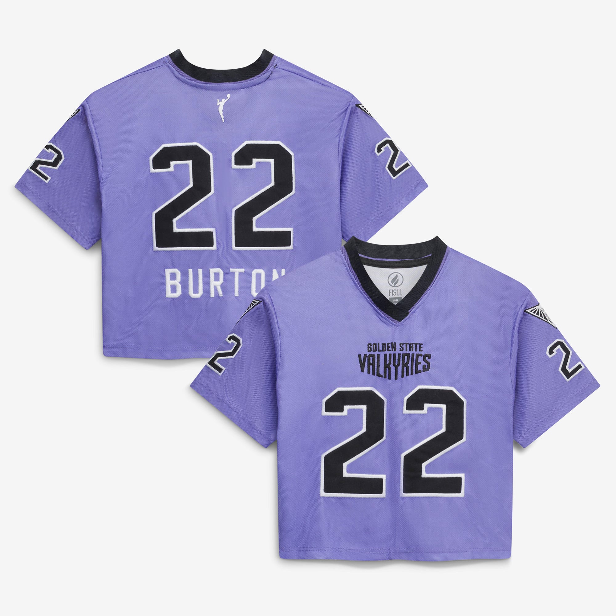 Women's FISLL Veronica Burton Violet Golden State Valkyries Cropped Football Jersey