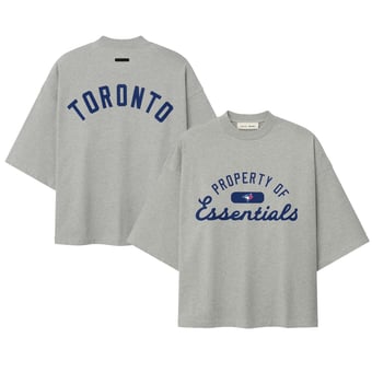 Unisex Fear of God x MLB  Heather Gray Toronto Blue Jays Merch T-Shirt