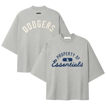 Unisex Fear of God x MLB  Heather Gray Los Angeles Dodgers Merch T-Shirt