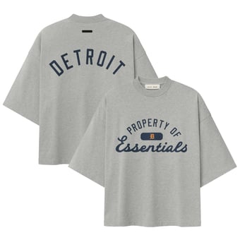 Unisex Fear of God x MLB  Heather Gray Detroit Tigers Merch T-Shirt