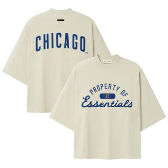 Unisex Fear of God x MLB  Oatmeal Chicago Cubs Merch T-Shirt