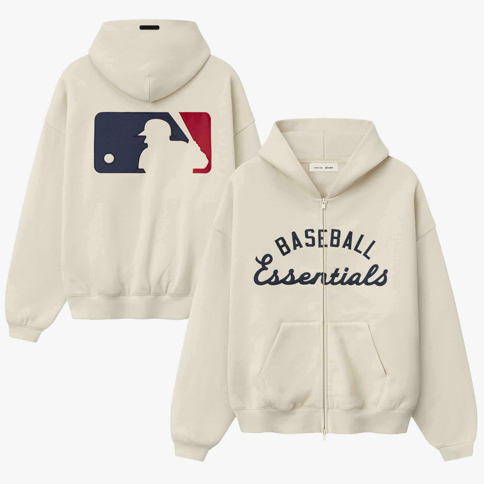Men's Fear of God x MLB Oatmeal Full-Zip Sport Hoodie