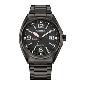 Men's Citizen Watch Black Berklee College of Music Eco-Drive Sport Casual Stainless Steel Black Dial Bracelet Watch