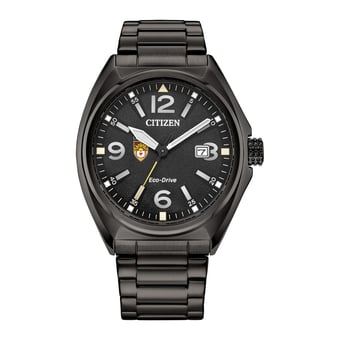 Men's Citizen Watch Black Lehigh Mountain Hawks Eco-Drive Sport Casual Stainless Steel Black Dial Bracelet Watch
