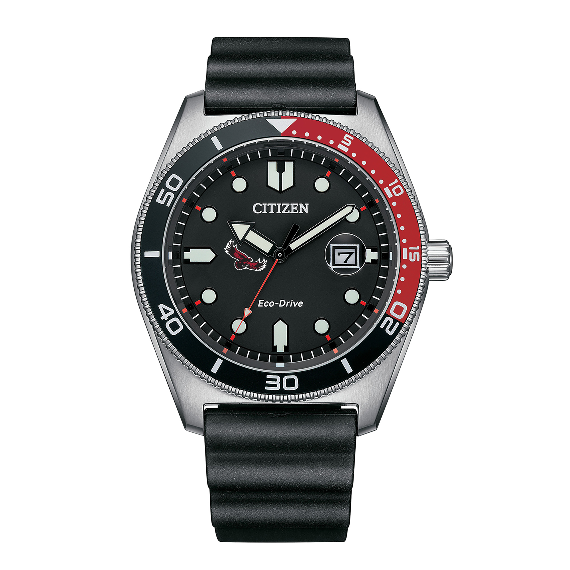 Men's Citizen Watch Black Saint Joseph's Hawks Eco-Drive Sport Casual Black Dial Watch with Polyurethane Strap
