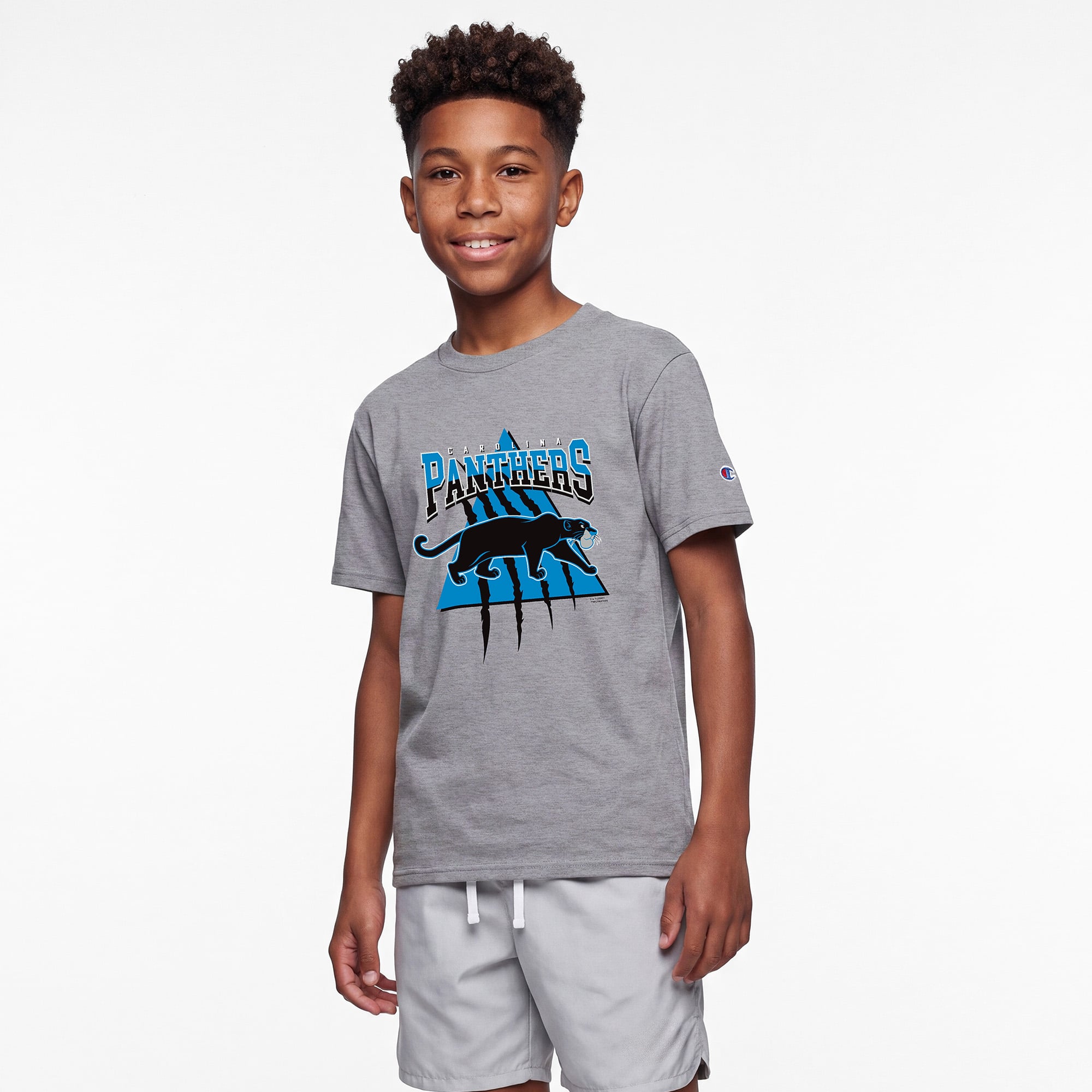 Youth Disney x Champion Heather Gray Carolina Panthers Bagheera T-Shirt